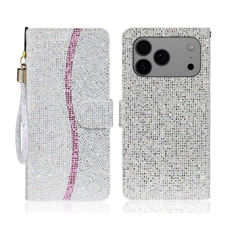 Glitter Powder Filp Leather Phone Case, For iPhone 18 Pro / 17 Pro, For iPhone 18 Pro Max / 17 Pro Max, For iPhone 17e / 16e, For iPhone 17