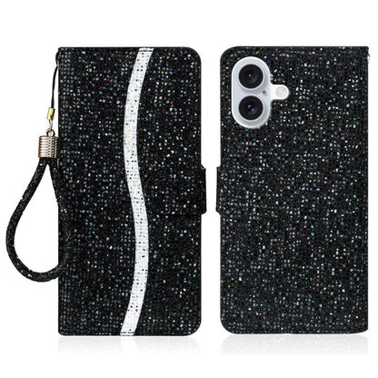 Glitter Powder Filp Leather Phone Case, For iPhone 18 Pro / 17 Pro, For iPhone 18 Pro Max / 17 Pro Max, For iPhone 17e / 16e, For iPhone 17