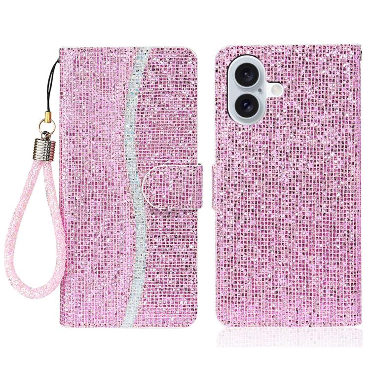 Glitter Powder Filp Leather Phone Case, For iPhone 18 Pro / 17 Pro, For iPhone 18 Pro Max / 17 Pro Max, For iPhone 17e / 16e, For iPhone 17
