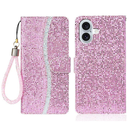 Glitter Powder Filp Leather Phone Case, For iPhone 18 Pro / 17 Pro, For iPhone 18 Pro Max / 17 Pro Max, For iPhone 17e / 16e, For iPhone 17