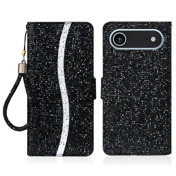 Glitter Powder Filp Leather Phone Case, For iPhone Air, For iPhone 16 Pro Max, For iPhone 16 Pro, For iPhone 16 Plus