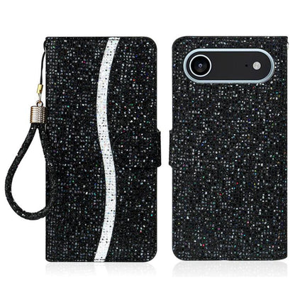 Glitter Powder Filp Leather Phone Case, For iPhone Air, For iPhone 16 Pro Max, For iPhone 16 Pro, For iPhone 16 Plus