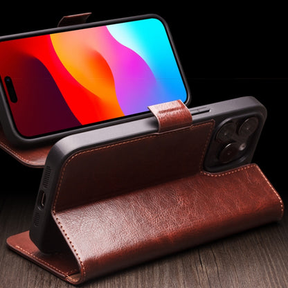 QIALINO Classic 103 Buckle Genuine Leather Phone Case, For iPhone 18 Pro, For iPhone 18 Pro Max, For iPhone 17e / 16e, For iPhone 17 Pro Max, For iPhone 17 Pro, For iPhone 17, For iPhone Air, For iPhone 15 Pro Max, For iPhone 15 Plus