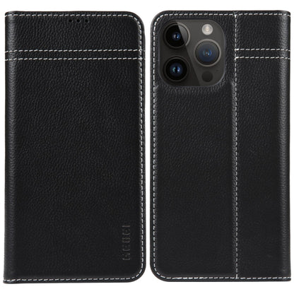 GEBEI Top-grain Horizontal Flip Leather Phone Case, For iPhone 16 Pro, For iPhone 16 Plus, For iPhone 16, For iPhone 15 Pro Max, For iPhone 15 Pro, For iPhone 15 Plus