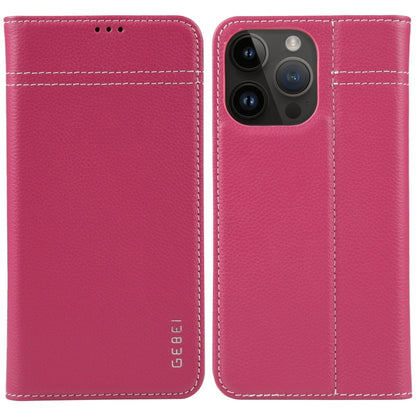 GEBEI Top-grain Horizontal Flip Leather Phone Case, For iPhone 16 Pro, For iPhone 16 Plus, For iPhone 16, For iPhone 15 Pro Max, For iPhone 15 Pro, For iPhone 15 Plus