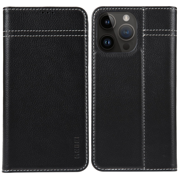 GEBEI Top-grain Horizontal Flip Leather Phone Case, For iPhone 16 Pro, For iPhone 16 Plus, For iPhone 16, For iPhone 15 Pro Max, For iPhone 15 Pro, For iPhone 15 Plus