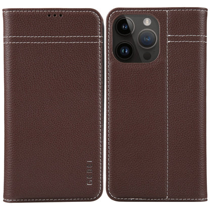GEBEI Top-grain Horizontal Flip Leather Phone Case, For iPhone 16 Pro, For iPhone 16 Plus, For iPhone 16, For iPhone 15 Pro Max, For iPhone 15 Pro, For iPhone 15 Plus