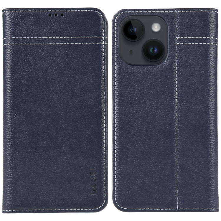 GEBEI Top-grain Horizontal Flip Leather Phone Case, For iPhone 16 Pro, For iPhone 16 Plus, For iPhone 16, For iPhone 15 Pro Max, For iPhone 15 Pro, For iPhone 15 Plus