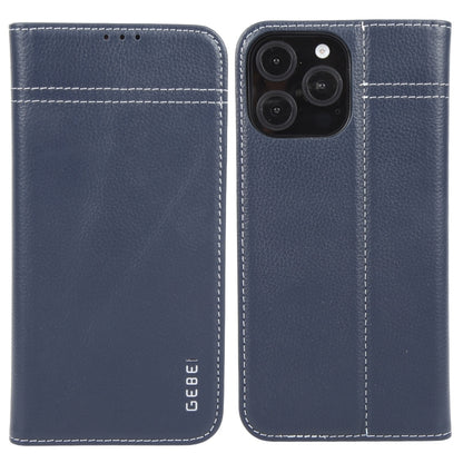 GEBEI Top-grain Horizontal Flip Leather Phone Case, For iPhone 16 Pro, For iPhone 16 Plus, For iPhone 16, For iPhone 15 Pro Max, For iPhone 15 Pro, For iPhone 15 Plus