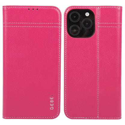 GEBEI Top-grain Horizontal Flip Leather Phone Case, For iPhone 16 Pro, For iPhone 16 Plus, For iPhone 16, For iPhone 15 Pro Max, For iPhone 15 Pro, For iPhone 15 Plus