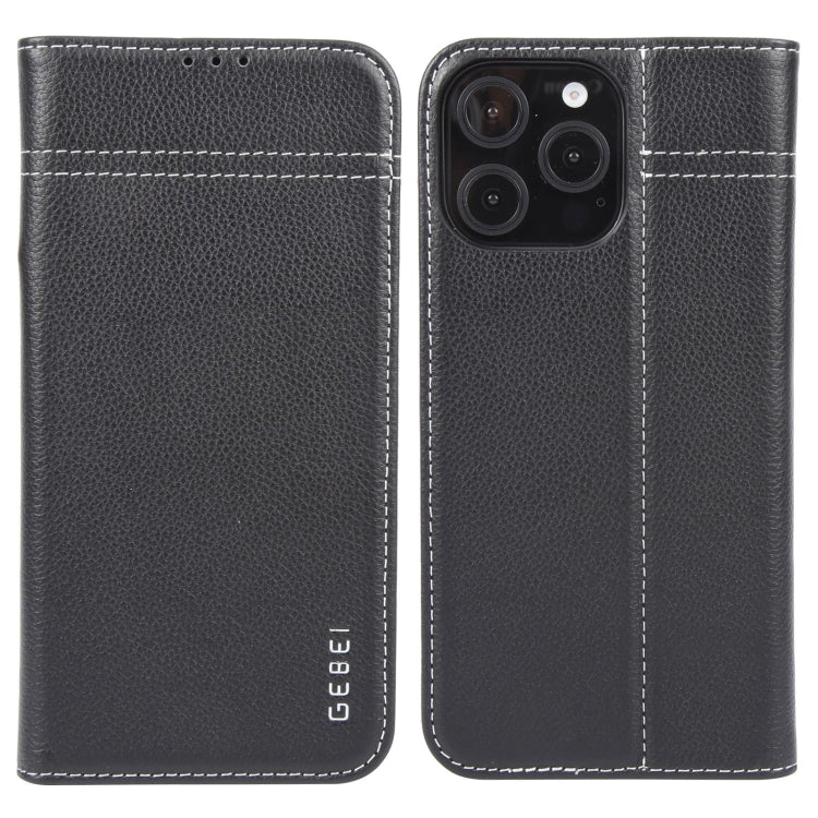 GEBEI Top-grain Horizontal Flip Leather Phone Case, For iPhone 18 Pro / 17 Pro, For iPhone 18 Pro Max / 17 Pro Max, For iPhone 17e / 16e, For iPhone 17, For iPhone Air, For iPhone 16 Pro Max