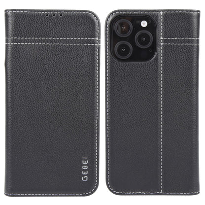 GEBEI Top-grain Horizontal Flip Leather Phone Case, For iPhone 18 Pro / 17 Pro, For iPhone 18 Pro Max / 17 Pro Max, For iPhone 17e / 16e, For iPhone 17, For iPhone Air, For iPhone 16 Pro Max