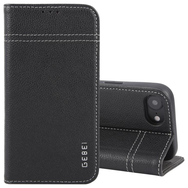 GEBEI Top-grain Horizontal Flip Leather Phone Case, For iPhone 18 Pro / 17 Pro, For iPhone 18 Pro Max / 17 Pro Max, For iPhone 17e / 16e, For iPhone 17, For iPhone Air, For iPhone 16 Pro Max