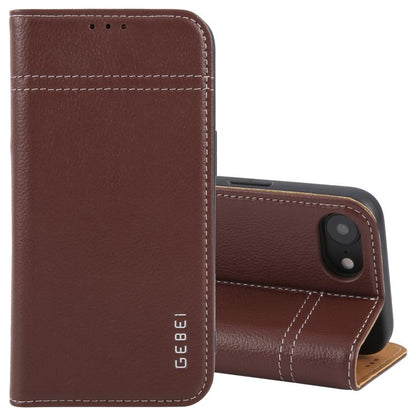GEBEI Top-grain Horizontal Flip Leather Phone Case, For iPhone 18 Pro / 17 Pro, For iPhone 18 Pro Max / 17 Pro Max, For iPhone 17e / 16e, For iPhone 17, For iPhone Air, For iPhone 16 Pro Max