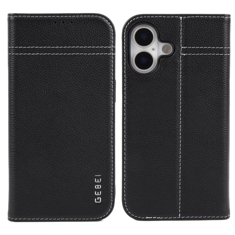 GEBEI Top-grain Horizontal Flip Leather Phone Case, For iPhone 18 Pro / 17 Pro, For iPhone 18 Pro Max / 17 Pro Max, For iPhone 17e / 16e, For iPhone 17, For iPhone Air, For iPhone 16 Pro Max