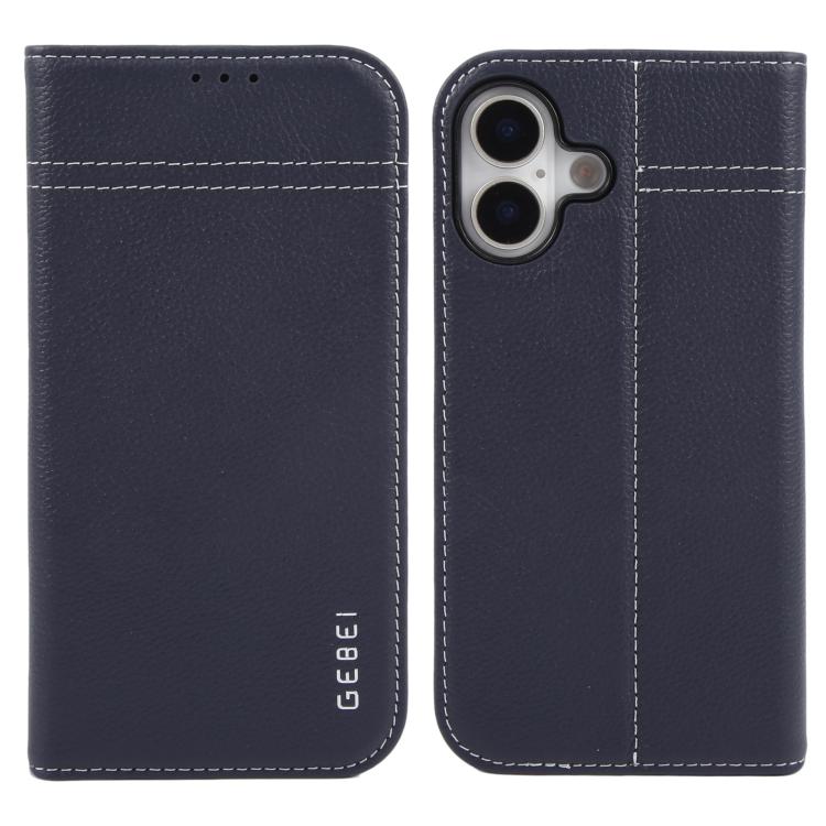 GEBEI Top-grain Horizontal Flip Leather Phone Case, For iPhone 18 Pro / 17 Pro, For iPhone 18 Pro Max / 17 Pro Max, For iPhone 17e / 16e, For iPhone 17, For iPhone Air, For iPhone 16 Pro Max