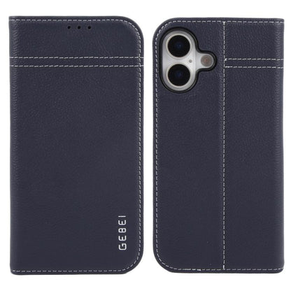 GEBEI Top-grain Horizontal Flip Leather Phone Case, For iPhone 18 Pro / 17 Pro, For iPhone 18 Pro Max / 17 Pro Max, For iPhone 17e / 16e, For iPhone 17, For iPhone Air, For iPhone 16 Pro Max