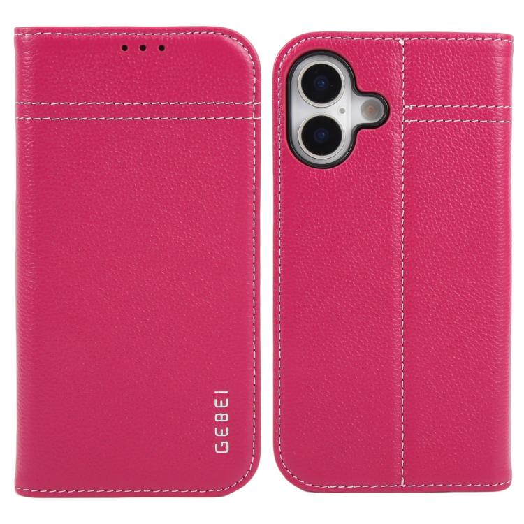GEBEI Top-grain Horizontal Flip Leather Phone Case, For iPhone 18 Pro / 17 Pro, For iPhone 18 Pro Max / 17 Pro Max, For iPhone 17e / 16e, For iPhone 17, For iPhone Air, For iPhone 16 Pro Max