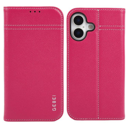 GEBEI Top-grain Horizontal Flip Leather Phone Case, For iPhone 18 Pro / 17 Pro, For iPhone 18 Pro Max / 17 Pro Max, For iPhone 17e / 16e, For iPhone 17, For iPhone Air, For iPhone 16 Pro Max