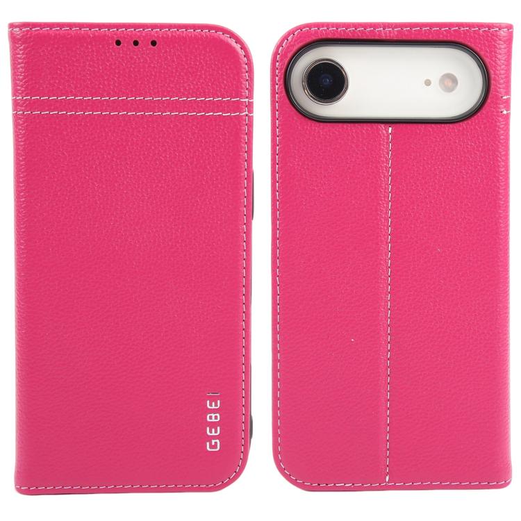 GEBEI Top-grain Horizontal Flip Leather Phone Case, For iPhone 18 Pro / 17 Pro, For iPhone 18 Pro Max / 17 Pro Max, For iPhone 17e / 16e, For iPhone 17, For iPhone Air, For iPhone 16 Pro Max