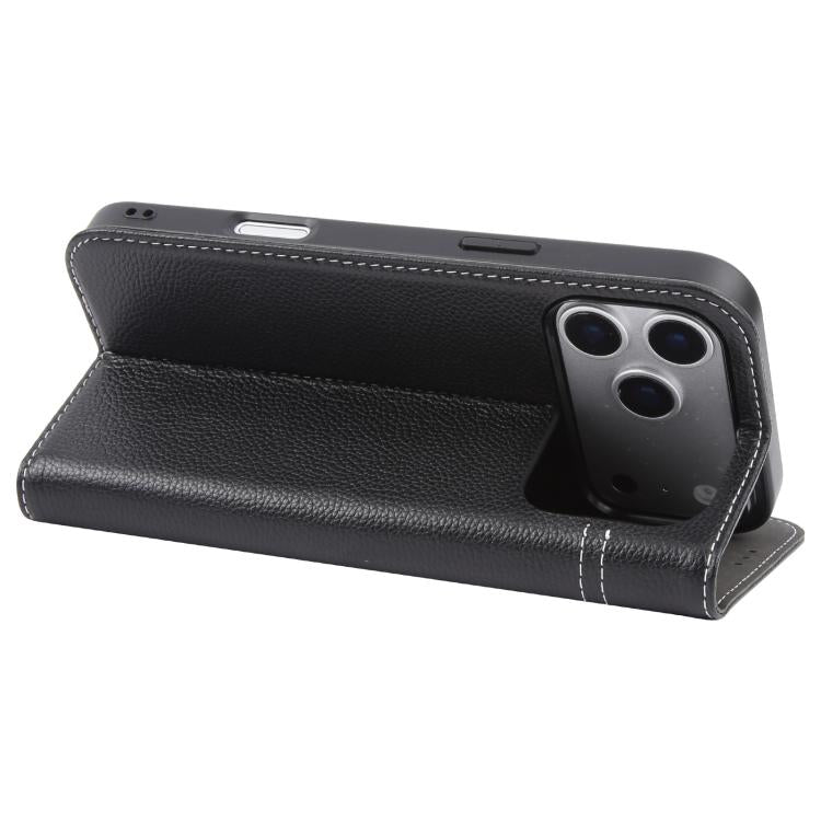 GEBEI Top-grain Horizontal Flip Leather Phone Case, For iPhone 18 Pro / 17 Pro, For iPhone 18 Pro Max / 17 Pro Max, For iPhone 17e / 16e, For iPhone 17, For iPhone Air, For iPhone 16 Pro Max