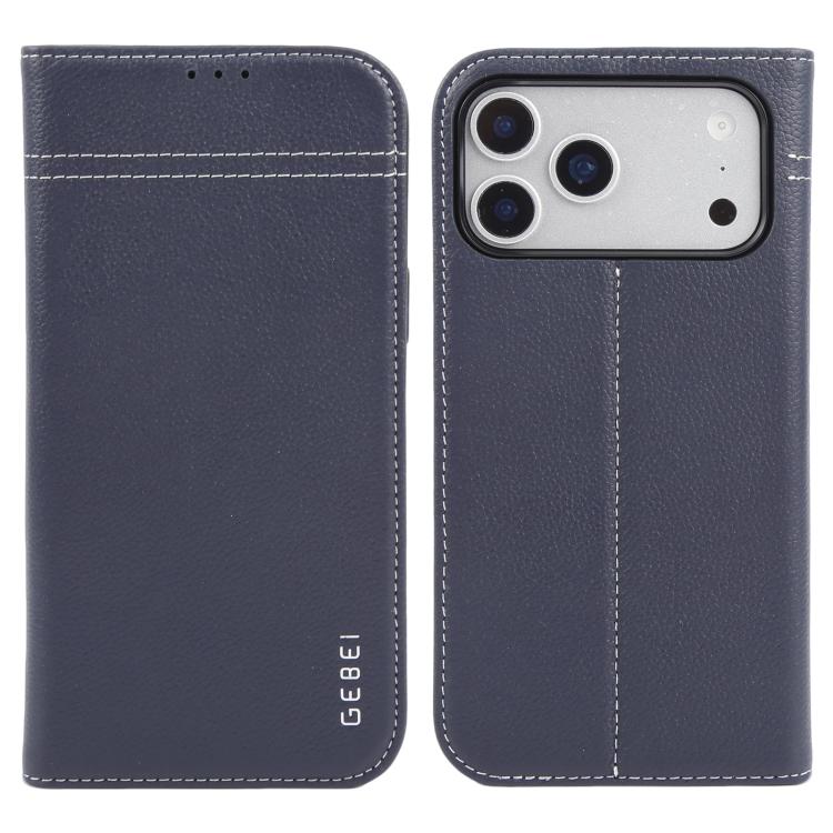 GEBEI Top-grain Horizontal Flip Leather Phone Case, For iPhone 18 Pro / 17 Pro, For iPhone 18 Pro Max / 17 Pro Max, For iPhone 17e / 16e, For iPhone 17, For iPhone Air, For iPhone 16 Pro Max