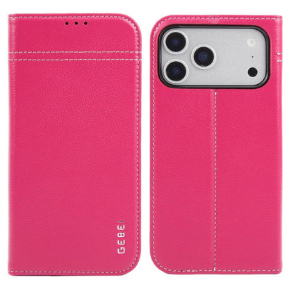 GEBEI Top-grain Horizontal Flip Leather Phone Case, For iPhone 18 Pro / 17 Pro, For iPhone 18 Pro Max / 17 Pro Max, For iPhone 17e / 16e, For iPhone 17, For iPhone Air, For iPhone 16 Pro Max