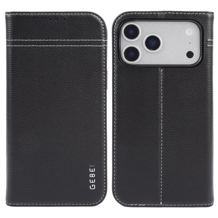 GEBEI Top-grain Horizontal Flip Leather Phone Case, For iPhone 18 Pro / 17 Pro, For iPhone 18 Pro Max / 17 Pro Max, For iPhone 17e / 16e, For iPhone 17, For iPhone Air, For iPhone 16 Pro Max