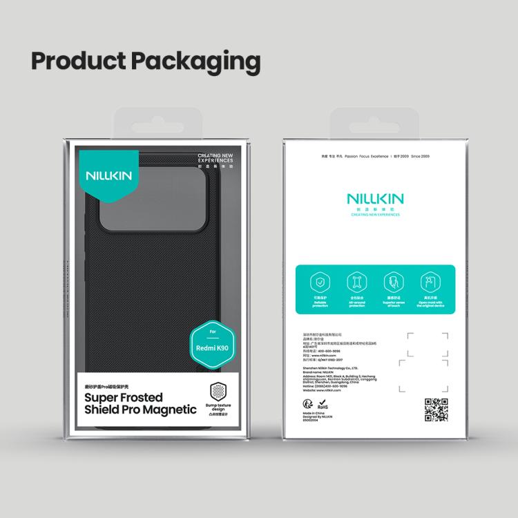 NILLKIN Frosted Shield Pro Magnetic Phone Case, For Redmi K90 / Poco F8 Pro, For Redmi Turbo 4, For Redmi K80, For Redmi Note 14 Pro+ 5G