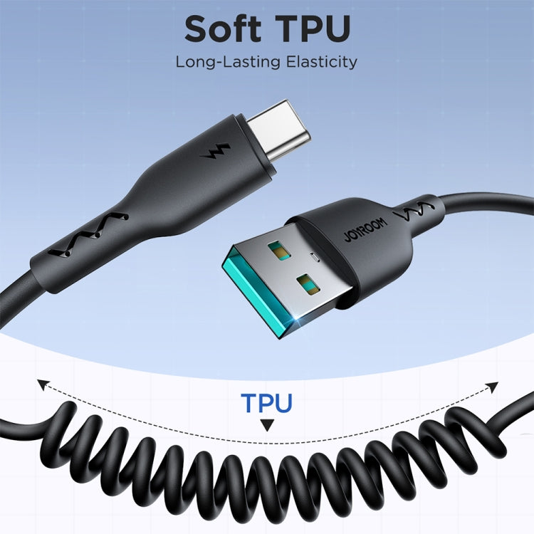 JOYROOM SA38-AC3 3A USB to USB-C / Type-C Coiled Fast Charging Data Cable, USB to USB-C / Type-C