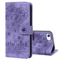 Cartoon Sakura Cat Embossed Leather Phone Case, For iPhone 18 Pro / 17 Pro, For iPhone 18 Pro Max / 17 Pro Max, For iPhone 17e / 16e, For iPhone 17