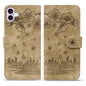 Cartoon Sakura Cat Embossed Leather Phone Case, For iPhone 18 Pro / 17 Pro, For iPhone 18 Pro Max / 17 Pro Max, For iPhone 17e / 16e, For iPhone 17