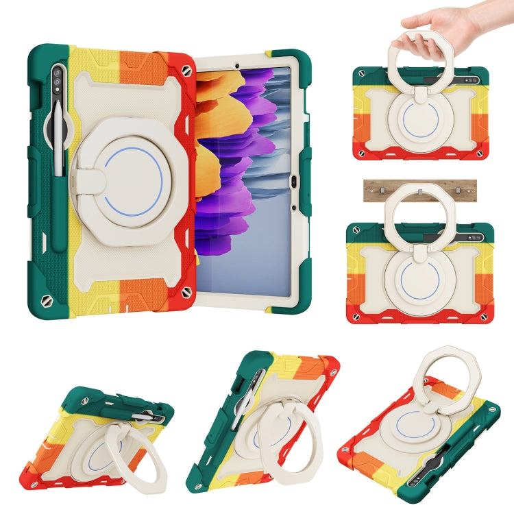 Armor Portable Rotating Ring Holder Silicone Tablet Case, For Samsung Galaxy Tab A11+ / A9+, For Samsung Galaxy Tab A11 / A9, For Samsung Galaxy Tab S10 Lite / S10 FE, For Samsung Galaxy Tab S11 Ultra