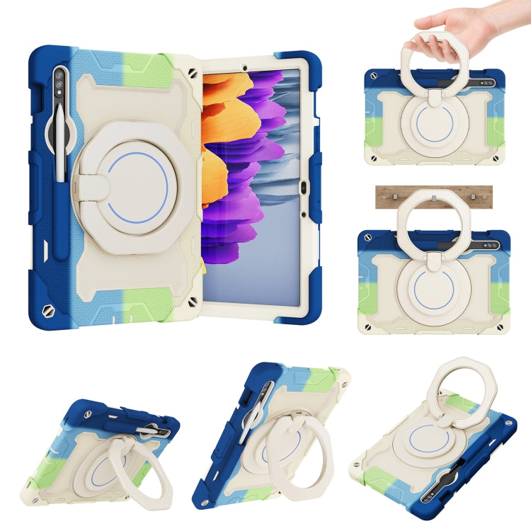 Armor Portable Rotating Ring Holder Silicone Tablet Case, For Samsung Galaxy Tab A11+ / A9+, For Samsung Galaxy Tab A11 / A9, For Samsung Galaxy Tab S10 Lite / S10 FE, For Samsung Galaxy Tab S11 Ultra