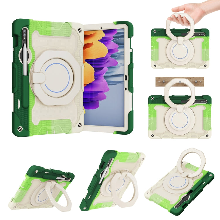 Armor Portable Rotating Ring Holder Silicone Tablet Case, For Samsung Galaxy Tab A11+ / A9+, For Samsung Galaxy Tab A11 / A9, For Samsung Galaxy Tab S10 Lite / S10 FE, For Samsung Galaxy Tab S11 Ultra