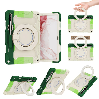 Armor Portable Rotating Ring Holder Silicone Tablet Case, For Samsung Galaxy Tab S10 FE+, For Samsung Galaxy Tab S10+ / S9+ / S9 FE+, For Samsung Galaxy Tab S9 Ultra, For Samsung Galaxy Tab S8 Ultra