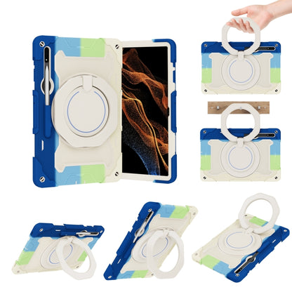 Armor Portable Rotating Ring Holder Silicone Tablet Case, For Samsung Galaxy Tab S10 FE+, For Samsung Galaxy Tab S10+ / S9+ / S9 FE+, For Samsung Galaxy Tab S9 Ultra, For Samsung Galaxy Tab S8 Ultra