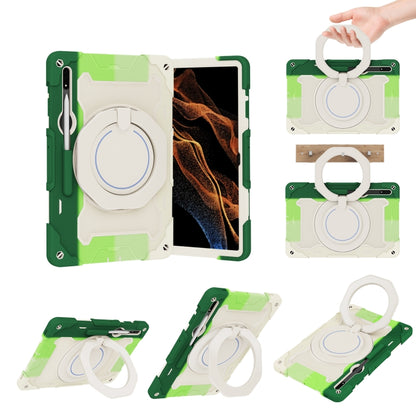 Armor Portable Rotating Ring Holder Silicone Tablet Case, For Samsung Galaxy Tab S10 FE+, For Samsung Galaxy Tab S10+ / S9+ / S9 FE+, For Samsung Galaxy Tab S9 Ultra, For Samsung Galaxy Tab S8 Ultra