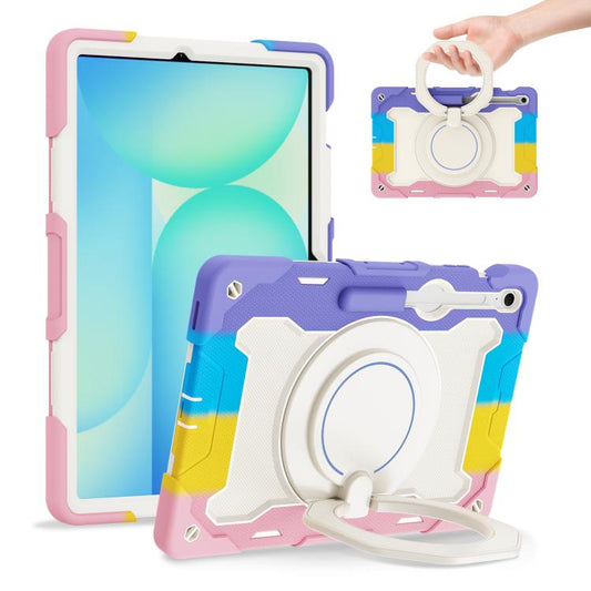 Armor Portable Rotating Ring Holder Silicone Tablet Case, For Samsung Galaxy Tab S10 FE+, For Samsung Galaxy Tab S10+ / S9+ / S9 FE+, For Samsung Galaxy Tab S9 Ultra, For Samsung Galaxy Tab S8 Ultra