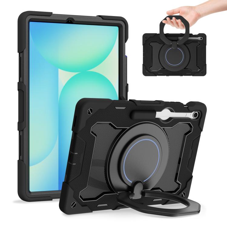 Armor Portable Rotating Ring Holder Silicone Tablet Case, For Samsung Galaxy Tab S10 FE+, For Samsung Galaxy Tab S10+ / S9+ / S9 FE+, For Samsung Galaxy Tab S9 Ultra, For Samsung Galaxy Tab S8 Ultra