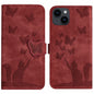 Butterfly Cat Embossing Flip Leather Phone Case, For iPhone 15 Pro Max, For iPhone 15 Pro, For iPhone 15 Plus, For iPhone 15