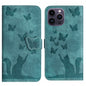 Butterfly Cat Embossing Flip Leather Phone Case, For iPhone 13 mini, For iPhone 12 / 12 Pro, For iPhone 12 Pro Max, For iPhone 12 mini