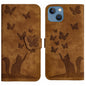 Butterfly Cat Embossing Flip Leather Phone Case, For iPhone 13 mini, For iPhone 12 / 12 Pro, For iPhone 12 Pro Max, For iPhone 12 mini
