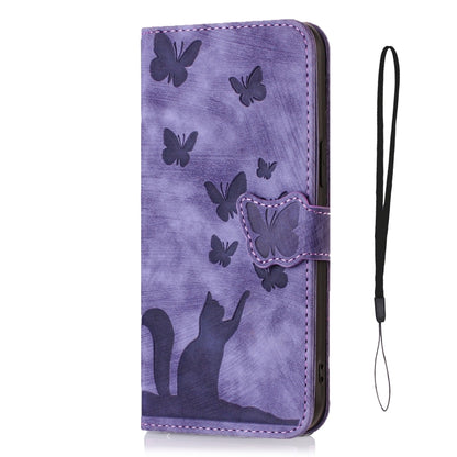Butterfly Cat Embossing Flip Leather Phone Case, For iPhone 11 Pro Max, For iPhone 11, For iPhone 11 Pro, For iPhone X / XS