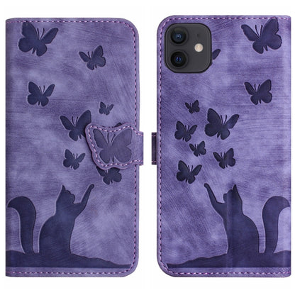Butterfly Cat Embossing Flip Leather Phone Case, For iPhone 11 Pro Max, For iPhone 11, For iPhone 11 Pro, For iPhone X / XS