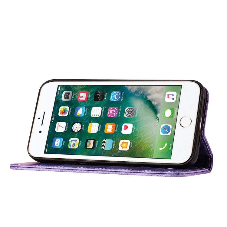 Butterfly Cat Embossing Flip Leather Phone Case, For iPhone SE 2022 / 2020 / 8 / 7, For iPhone 13 Pro Max, For iPhone 13 Pro, For iPhone 13