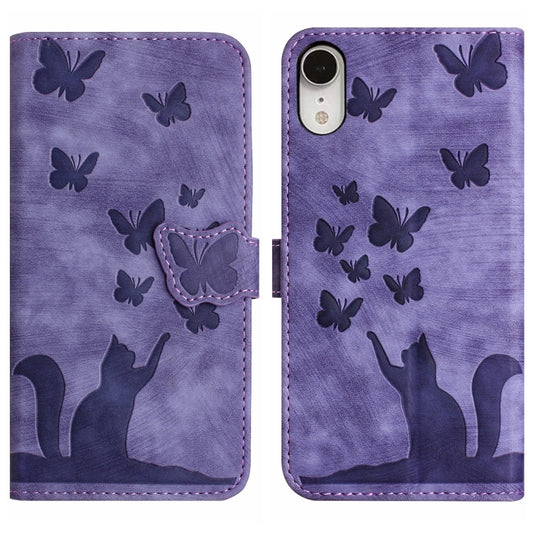 Butterfly Cat Embossing Flip Leather Phone Case, For iPhone XR, For iPhone XS Max, For iPhone 8 Plus / 7 Plus