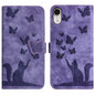 Butterfly Cat Embossing Flip Leather Phone Case, For iPhone XR, For iPhone XS Max, For iPhone 8 Plus / 7 Plus