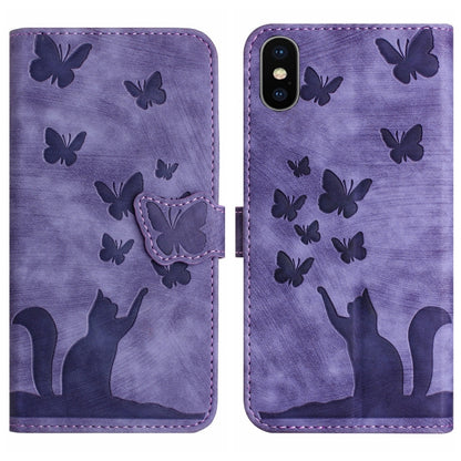 Butterfly Cat Embossing Flip Leather Phone Case, For iPhone XR, For iPhone XS Max, For iPhone 8 Plus / 7 Plus