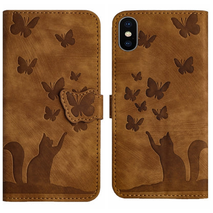 Butterfly Cat Embossing Flip Leather Phone Case, For iPhone XR, For iPhone XS Max, For iPhone 8 Plus / 7 Plus